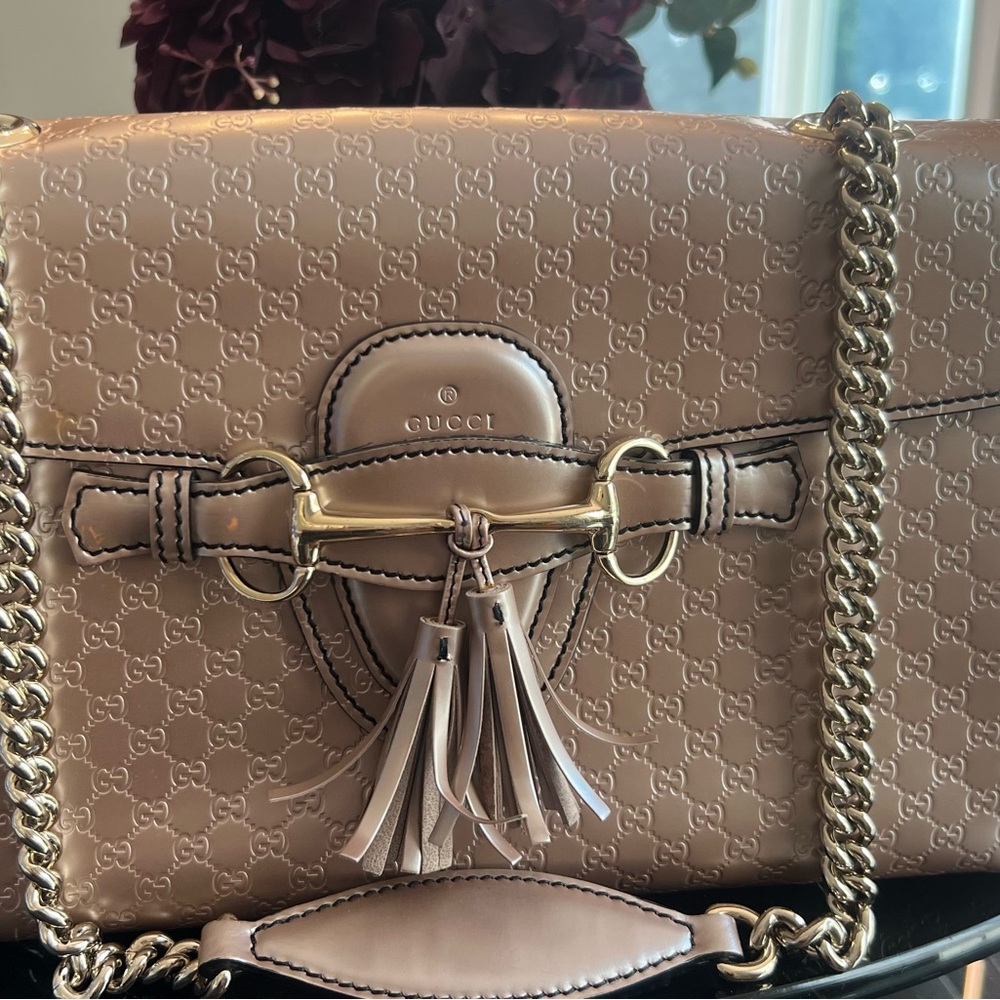 Gucci Pink Leather Shoulder Bag